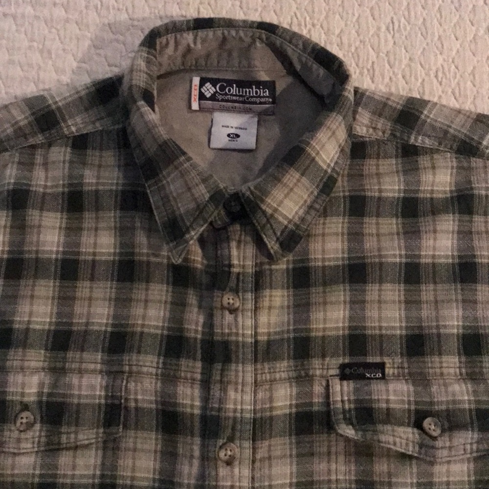 Mens Columbia XL Plaid Button Down